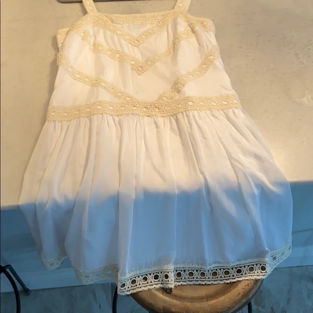 White and cream lace dress